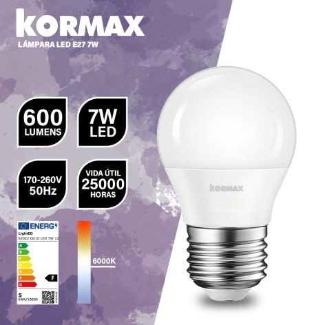 Kormax LED Lamp G45 7W E27 Spherical Cold Light (230905)
