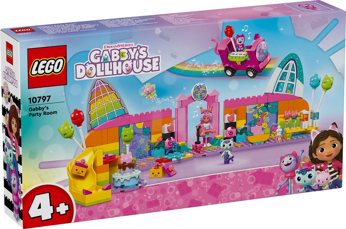 LEGO 10797 Sala para Fiestas de Gabby - Set de construcción Casa de Muñecas de Gabby con figuras de Gabby y gatitos, accesorios de fiesta y elementos interactivos para niños de 4+ años
