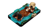 LEGO 21366 nutria mamá cría agua base fondo blanco

