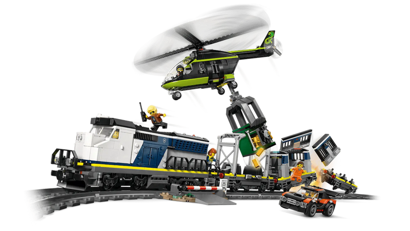 LEGO 60508 tren policía completo helicóptero garra coche rally 6 minifiguras
