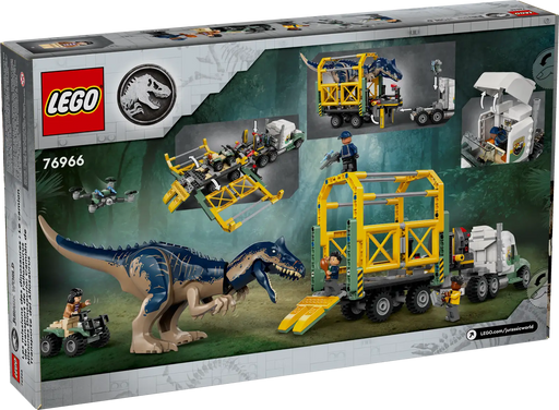 LEGO 76966 Jurassic World - Caja trasera con detalles del camión y Allosaurus articulado
