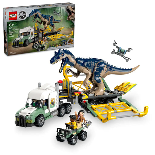 LEGO 76966 Misiones Dinosaurio Camión Transporte Allosaurus - Set completo Jurassic World 588 piezas
