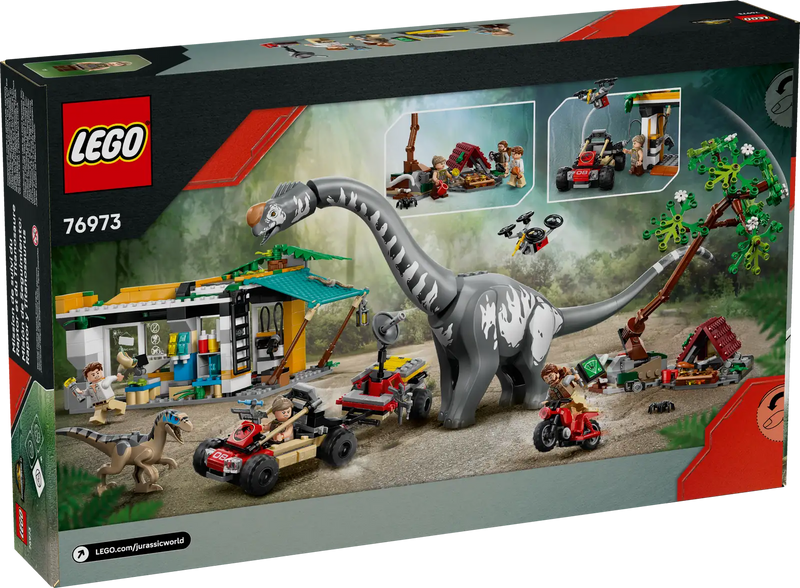 LEGO 76973 Jurassic World - Caja del set Raptor y Titanosaurus 582 piezas
