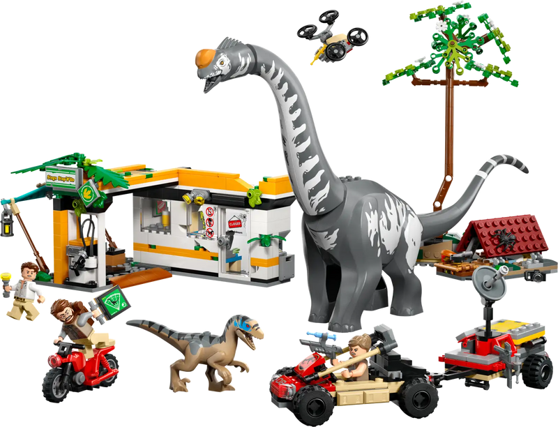 LEGO 76973 Raptor y Titanosaurus - Caja trasera con detalles del set Jurassic World
