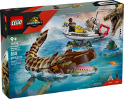 LEGO 76974 Misión Naval Mosasaurus Construible - Set completo Jurassic World 858 piezas
