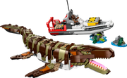 LEGO 76974 Mosasaurus articulado - Dinosaurio marino construible con barco de investigación
