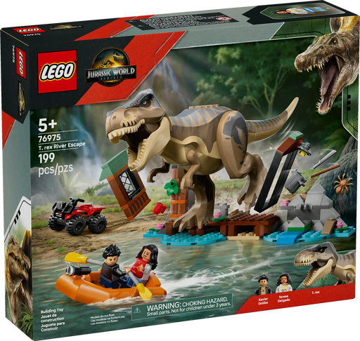 LEGO 76975 Huida por el Río y T. rex a la Caza - Set completo Jurassic World 199 piezas
