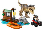 LEGO 76975 T. rex articulado - Dinosaurio construible con cobertizo y bote de escape
