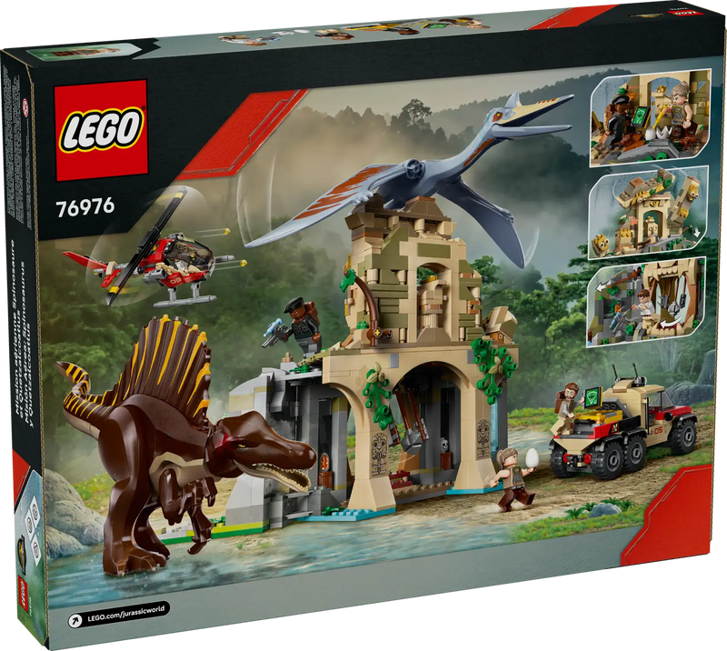 LEGO 76976 Jurassic World - Caja trasera con detalles del templo y dinosaurios articulados
