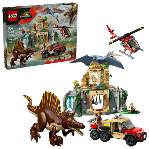 LEGO 76976 Misión Aérea Spinosaurus y Quetzalcoatlus - Set completo Jurassic World 984 piezas
