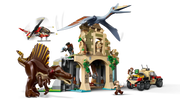 LEGO 76976 Spinosaurus y Quetzalcoatlus - Templo antiguo con helicóptero y camión
