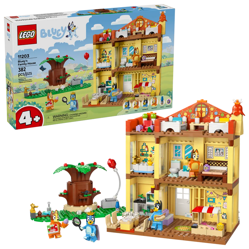 LEGO Casa Familiar de Bluey 11203 con 382 piezas, 4 minifiguras y accesorios para niños de 4+ años
