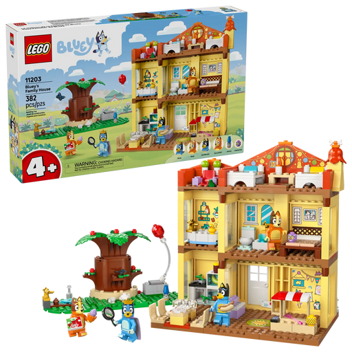 LEGO Casa Familiar de Bluey 11203 con 382 piezas, 4 minifiguras y accesorios para niños de 4+ años
