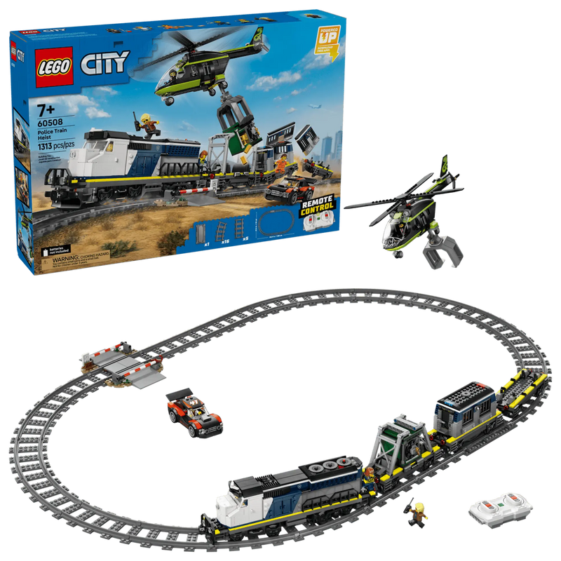 LEGO City 60508 caja producto tren 80cm helicóptero vías ovaladas control remoto
