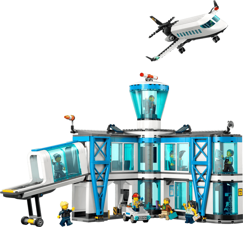 LEGO City aeropuerto 28cm altura con pantalla salidas pasarela telescópica
