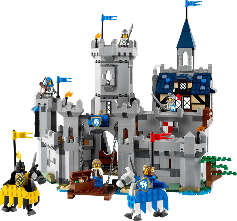 LEGO Creator 3en1 Castillo Medieval Caballeros del Corcel 31168 - Set completo de 1371 piezas con castillo que se abre, puente levadizo y 6 minifiguras
