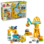 LEGO DUPLO 10476 Obra de Construcción 3 en 1 con grúa torre, excavadora y camión
