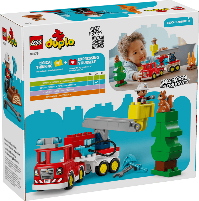 LEGO DUPLO Camión de Bomberos con Grúa 10473, 28 piezas, edad 2+, rescate animales
