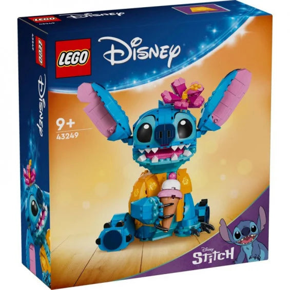 LEGO Disney 43249 Stitch Experimento 626 construible de Lilo & Stitch con detalles auténticos: orejas grandes expresivas, ojos emotivos, sonrisa traviesa característica y cuerpo azul icónico. Figura coleccionable Disney con garantía de 3 años en Híper Ocio.
