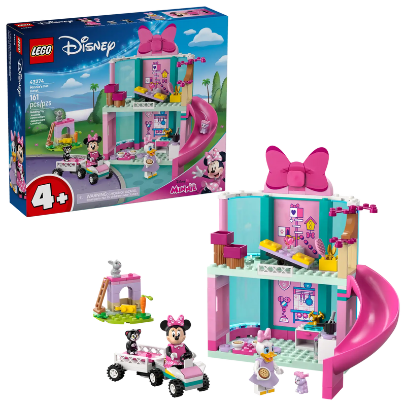 LEGO Disney 43274: Hotel de Mascotas de Minnie con coche y mascotas