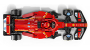 LEGO Ferrari SF-24 77242 vista cenital mostrando alerón, cockpit, alerones y decoración Scuderia Ferrari
