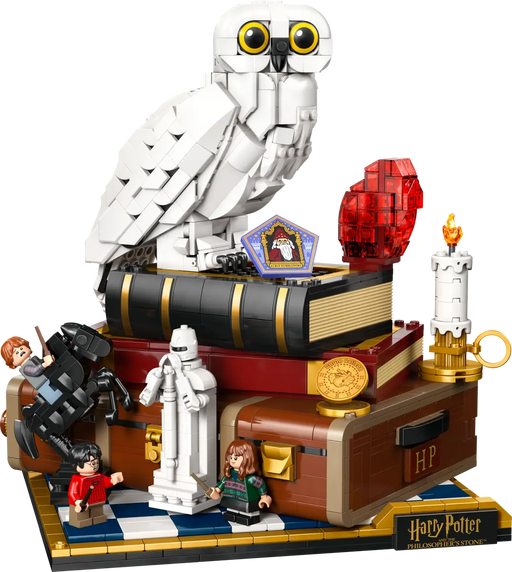 LEGO Harry Potter Piedra Filosofal 76466 completo con Hedwig 24cm, Harry, Hermione, Ron y baúl HP
