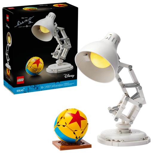 LEGO Ideas Luxo Jr. 21357 con lámpara articulada y pelota Pixar