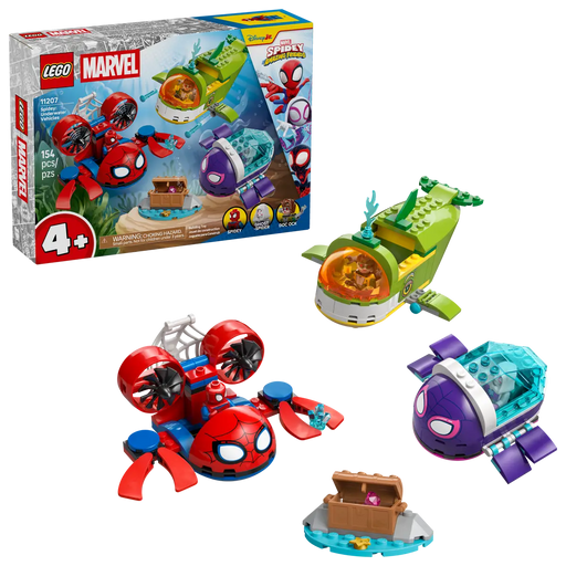 LEGO Marvel 11207 Vehículos Submarinos de Spidey con 3 minifiguras y cofre del tesoro
