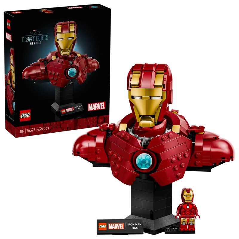 LEGO Marvel 76327: Busto de Iron Man MK4 sobre base de exposición