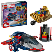 LEGO Marvel Capitán América vs. Thanos 76319 - Set de 107 piezas con Quinjet, nave Guantelete del Infinito y minifiguras de superhéroes
