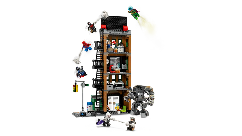 LEGO Marvel Daily Bugle 76342 batalla completa con Spider-Man, villanos, meca Rino y edificio 4 pisos

