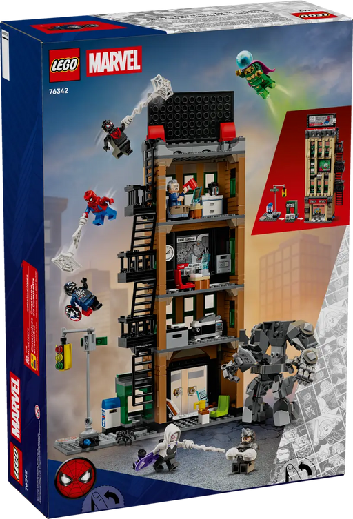 LEGO Marvel Daily Bugle 76342 caja 10+ años edificio 4 plantas, 7 minifiguras Spider-Man y meca Rino
