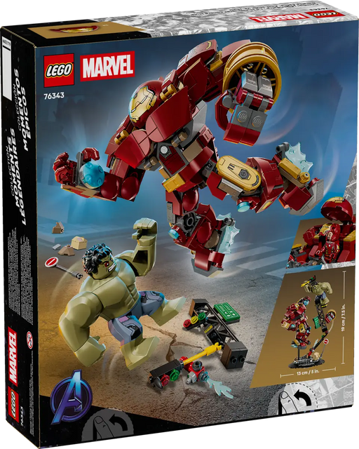 LEGO Marvel Hulkbuster vs Hulk 76343 caja 9+ años armadura roja articulada, Iron Man y Hulk batalla

