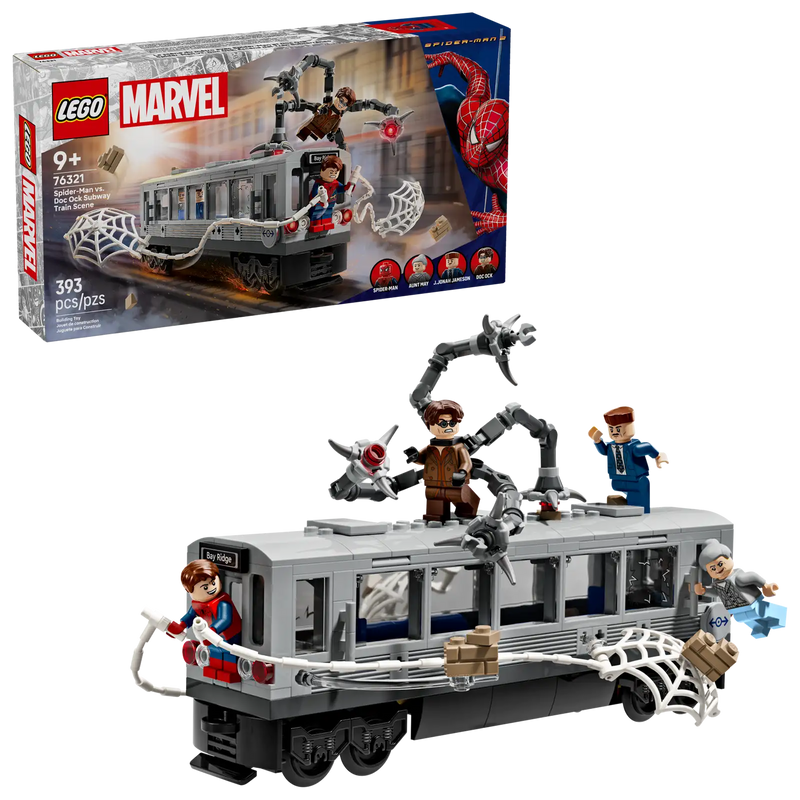 LEGO Marvel Spider-Man vs. Doc Ock Tren Subterráneo 76321 - Set de 393 piezas con tren construible, 4 minifiguras y tentáculos articulados
