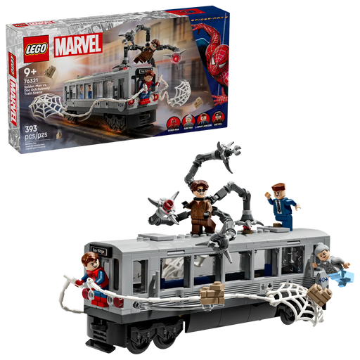 LEGO Marvel Spider-Man vs. Doc Ock Tren Subterráneo 76321 - Set de 393 piezas con tren construible, 4 minifiguras y tentáculos articulados
