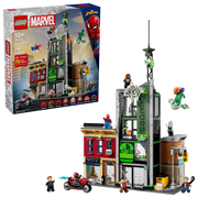 LEGO Marvel Spider-Man vs. Oscorp 76324 - Escena urbana de 808 piezas con 3 edificios, 8 minifiguras y vehículos incluidos
