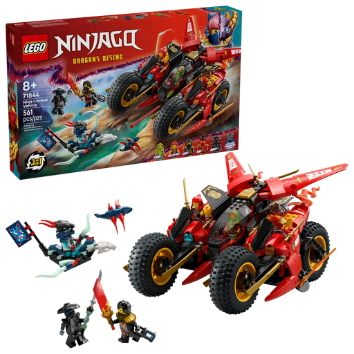 LEGO NINJAGO 71844: Vehículo ninja 3 en 1 con figuras de Kai, Wyldfyre y más