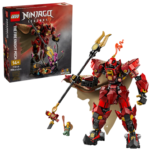 LEGO NINJAGO 71846: Meca Caballero del Fuego en batalla con monstruo marino