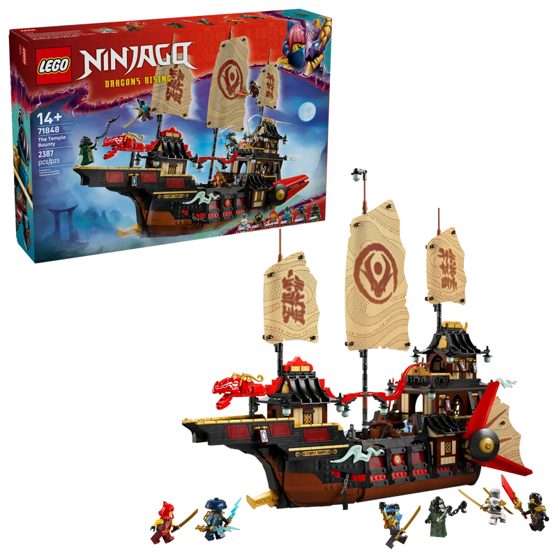 LEGO NINJAGO 71848: Bounty del Templo con minifiguras y detalles interiores