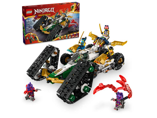 LEGO NINJAGO Vehículo Combinado del Equipo Ninja 71820 set 4 en 1 con 6 minifiguras ninja y armaduras especiales
