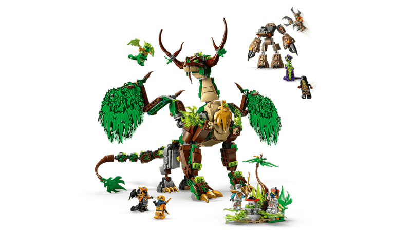 LEGO Ninjago 71859 Dragón de la Vida articulado con alas desplegables, meca villano y minifiguras
