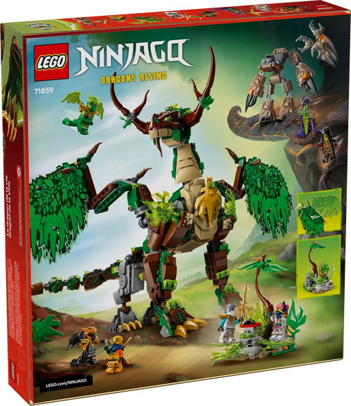 LEGO Ninjago Dragón de la Vida 71859 caja del set Dragons Rising con dragón verde y minifiguras
