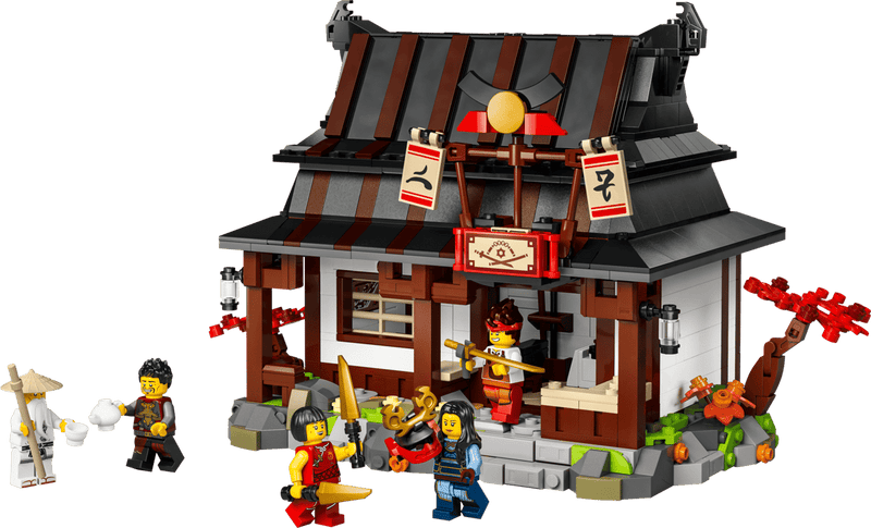 LEGO Ninjago Herrería Cuatro Armas 71858 modelo completo con tejado tradicional japonés y accesorios
