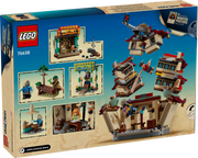 LEGO ONE PIECE Batalla Arlong Park 75638 vista completa con caja Netflix y set construido mostrando enfrentamiento épico entre piratas con 926 piezas interactivas
