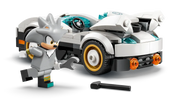 LEGO Sonic 77118 coche Silver blanco gris con alerones turquesa, ruedas doradas y minifigura Silver
