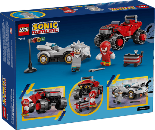 LEGO Sonic Hedgehog 77118 caja 8+ años Silver coche blanco vs Knuckles monster truck rojo con semáforo

