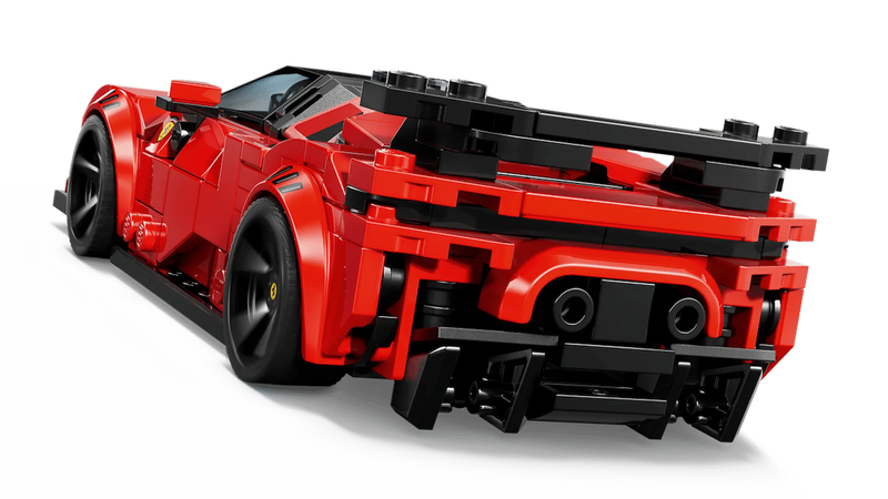 LEGO Speed Champions 77254 Ferrari SF90 XX Stradale vista trasera alerón detallado
