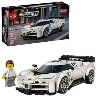 LEGO Speed Champions Bugatti Centodieci 77240 - Maqueta de 291 piezas con 5 tomas de aire redondas, rejilla herradura y alerón trasero

