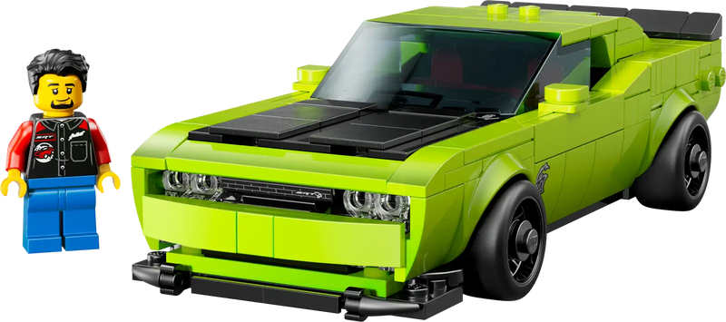 LEGO Speed Champions Dodge Challenger SRT Hellcat 77237 - Maqueta de 390 piezas con capó largo, rejilla frontal y tubo de escape doble
