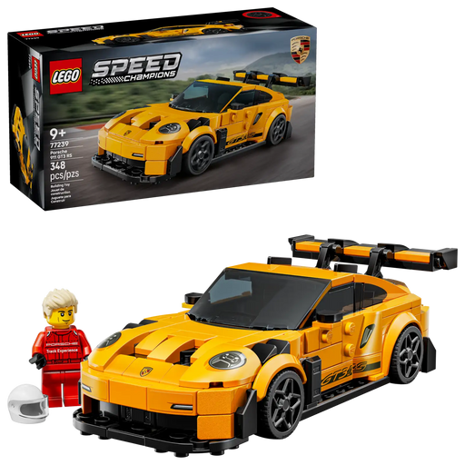 LEGO Speed Champions Porsche 911 GT3 RS 77239 - Maqueta de 348 piezas con alerón trasero, tomas de aire y llantas auténticas
